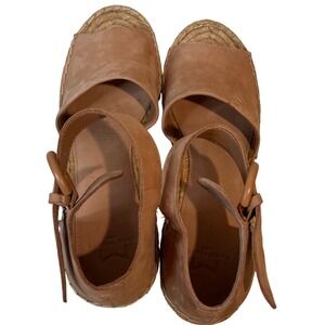 Marc Fisher LTD Women's Espadrille Wedge Sandals blush Ankle Strap Size 8,